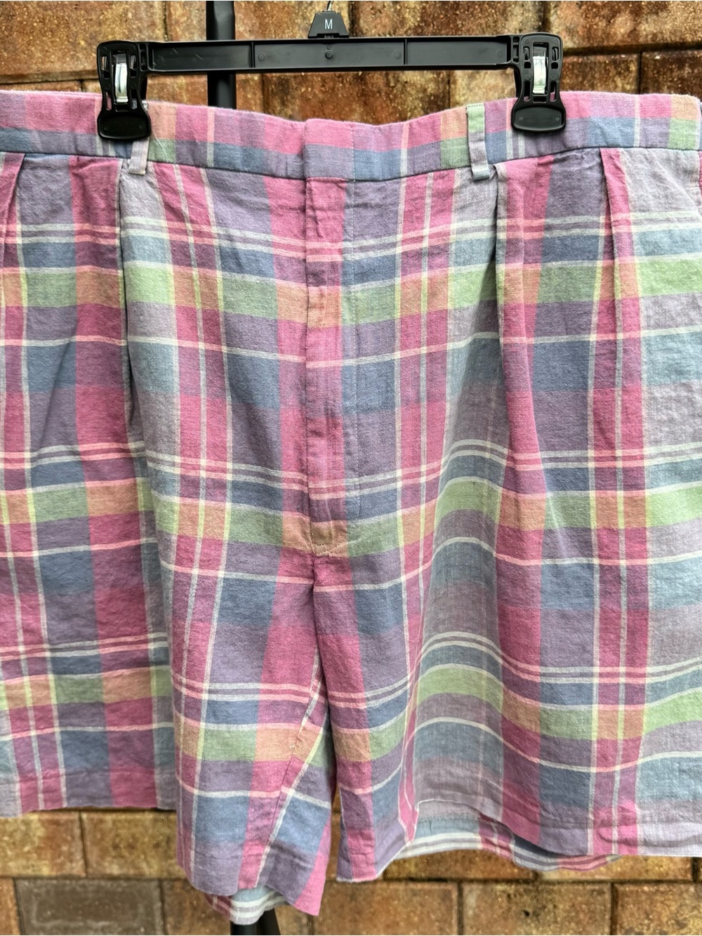 Vintage Polo Ralph Lauren  double pleated madras plaid shorts